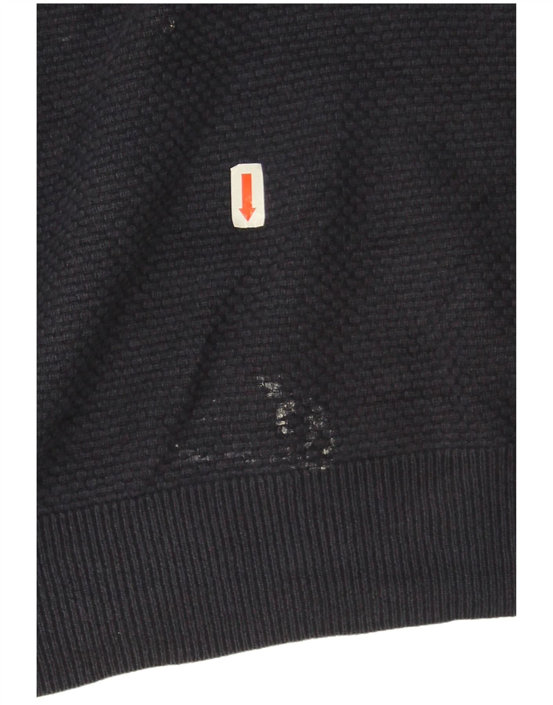 Massimo Dutti Herren-Pullover mit Knopfkragen, 2XL, marineblaue Baumwolle