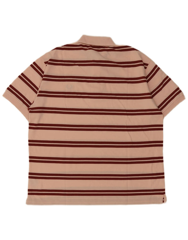 Fred Perry Herren-Poloshirt XL, rosa gestreift, Baumwolle