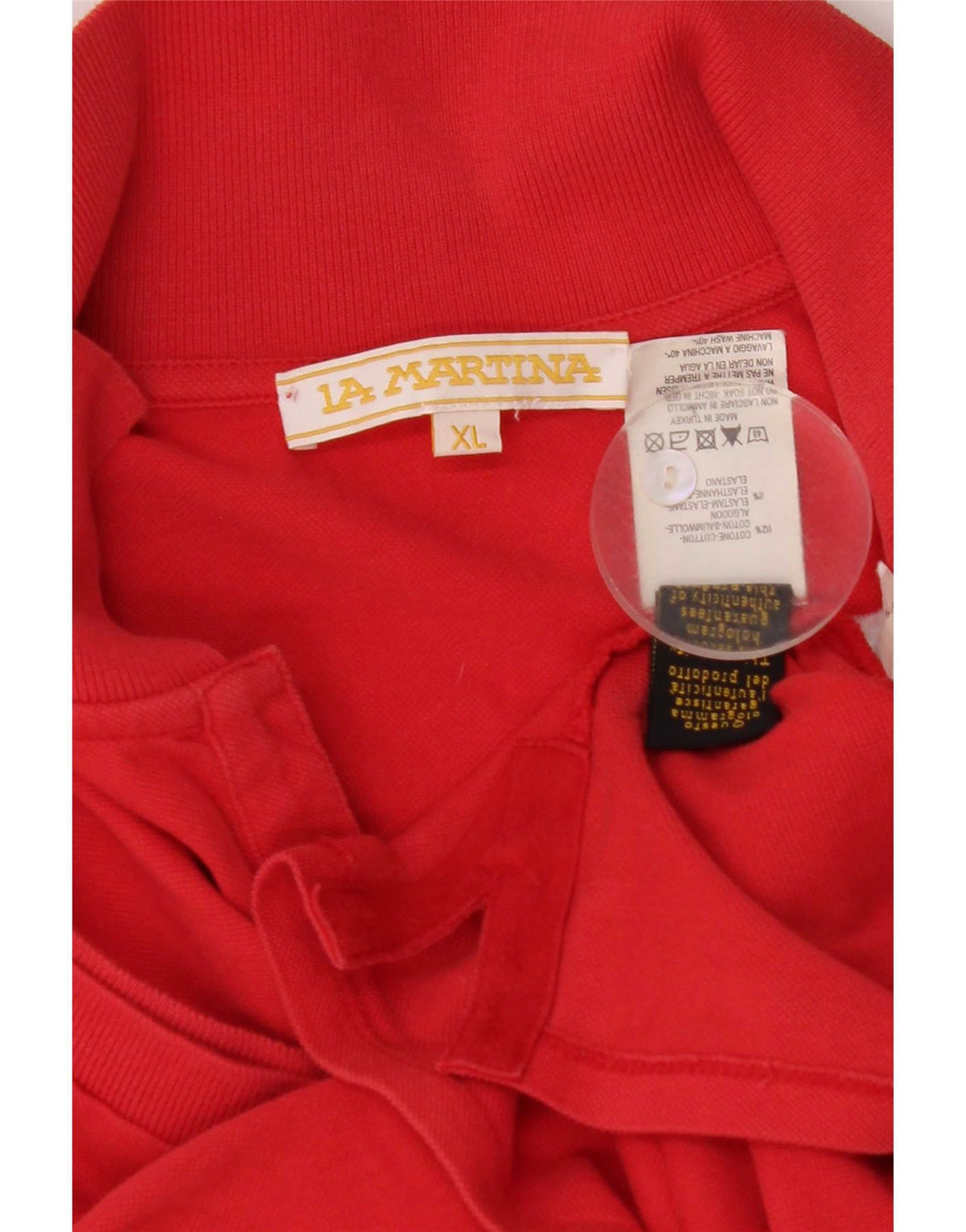 La Martina Damen Pullover-Hemd UK 18 XL Rote Baumwolle