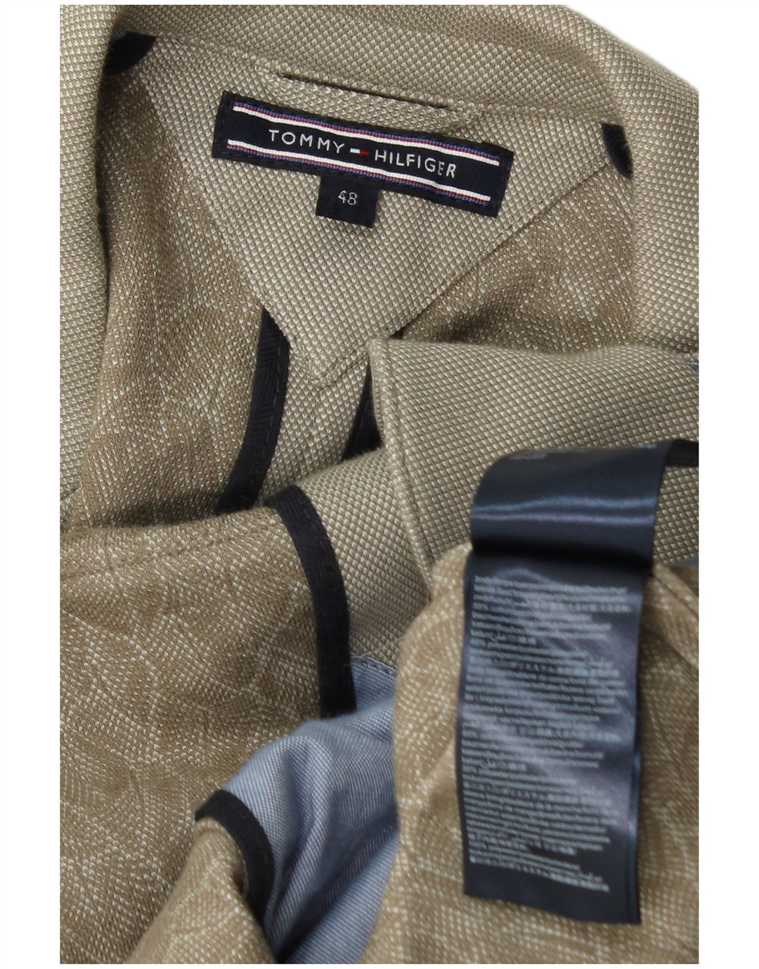 Tommy Hilfiger Herren-Blazer mit 2 Knöpfen, IT 48, mittelbeige Baumwolle