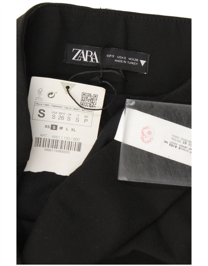 Zara Damen Minirock Small W26 Schwarz Polyester