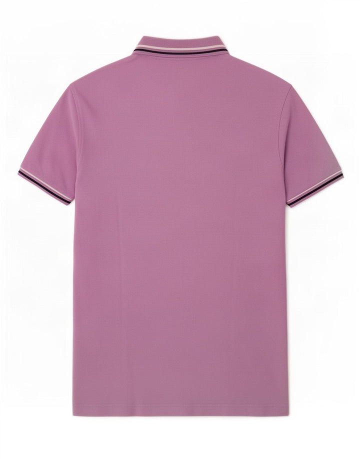 Lotto Herren-Poloshirt aus mittelvioletter, gestreifter Baumwolle