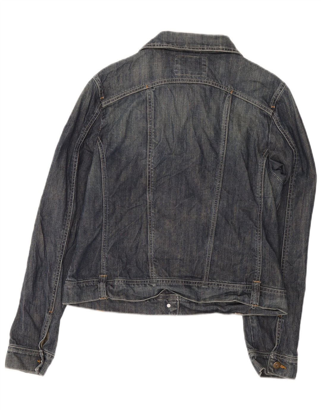 Kiabi Damen Crop Denim Jacke UK 14 Große blaue Baumwolle