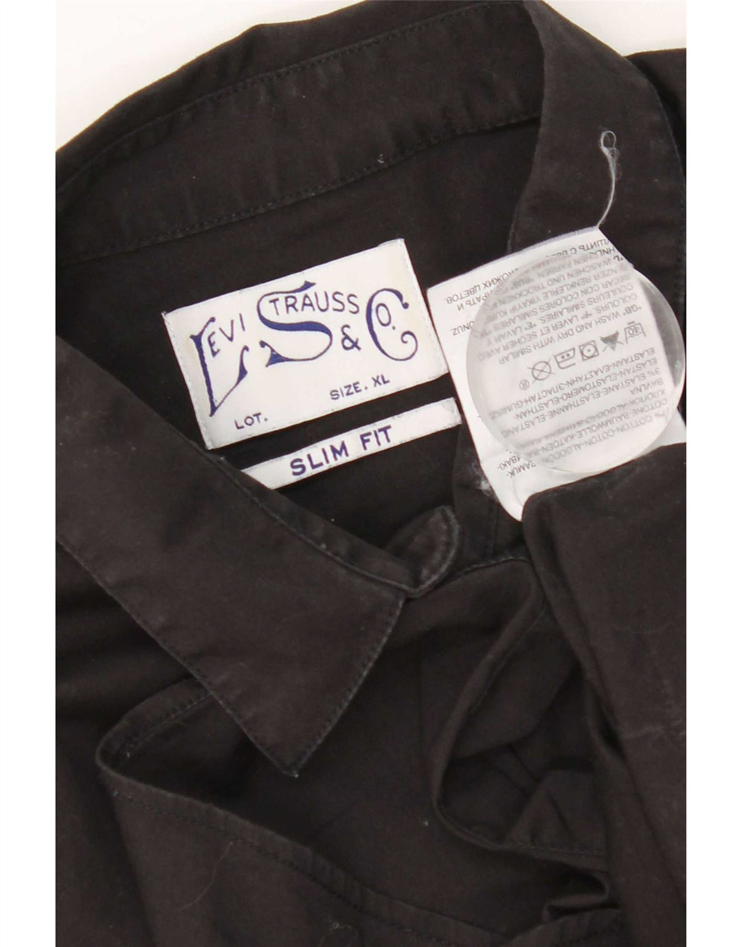 Levi's Herren Slim Fit Hemd XL Schwarz Baumwolle