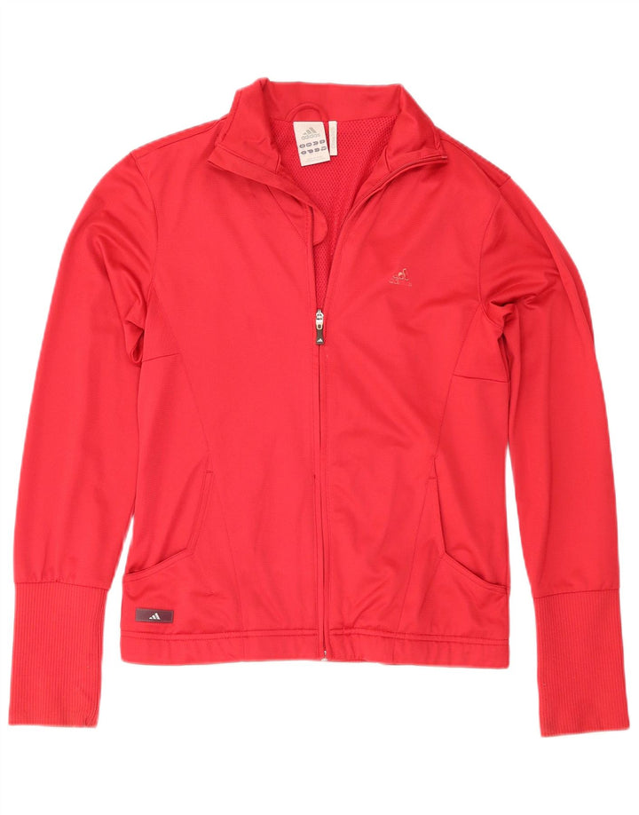 Adidas Damen Clima 365 Trainingsanzug Top Jacke UK 12 Mittelrotes Polyester