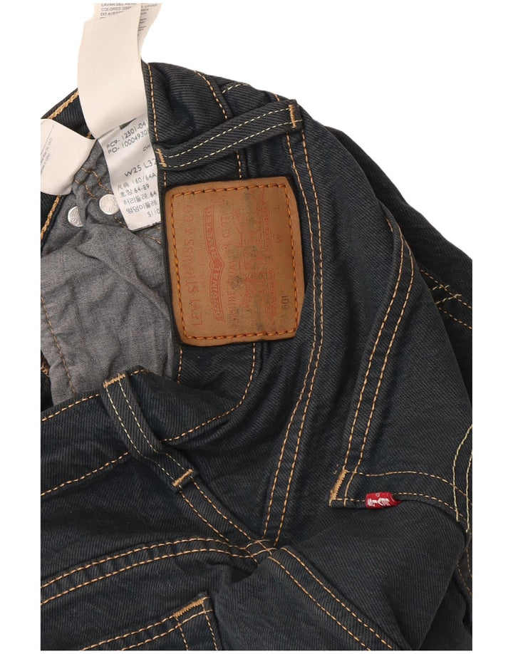 Levi's Damen 501 Straight Jeans W25 L32 Graue Baumwolle