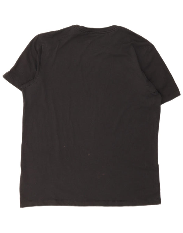 Nike Herren Dri Fit T-Shirt Top Large Schwarz Baumwolle