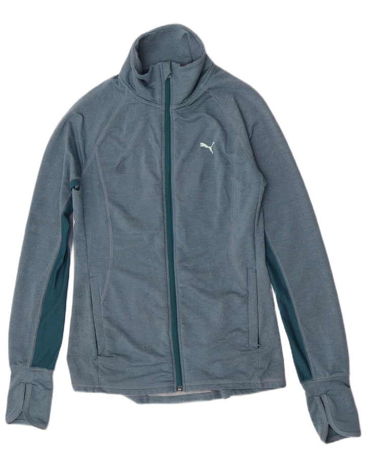 Puma Damen-Trainingsanzug-Oberjacke, Größe S, Größe S, Blau, Farbblock-Polyester