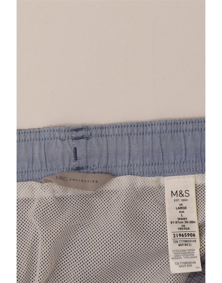 Marks & Spencer Herren-Badeshorts, groß, aus blauer Baumwolle
