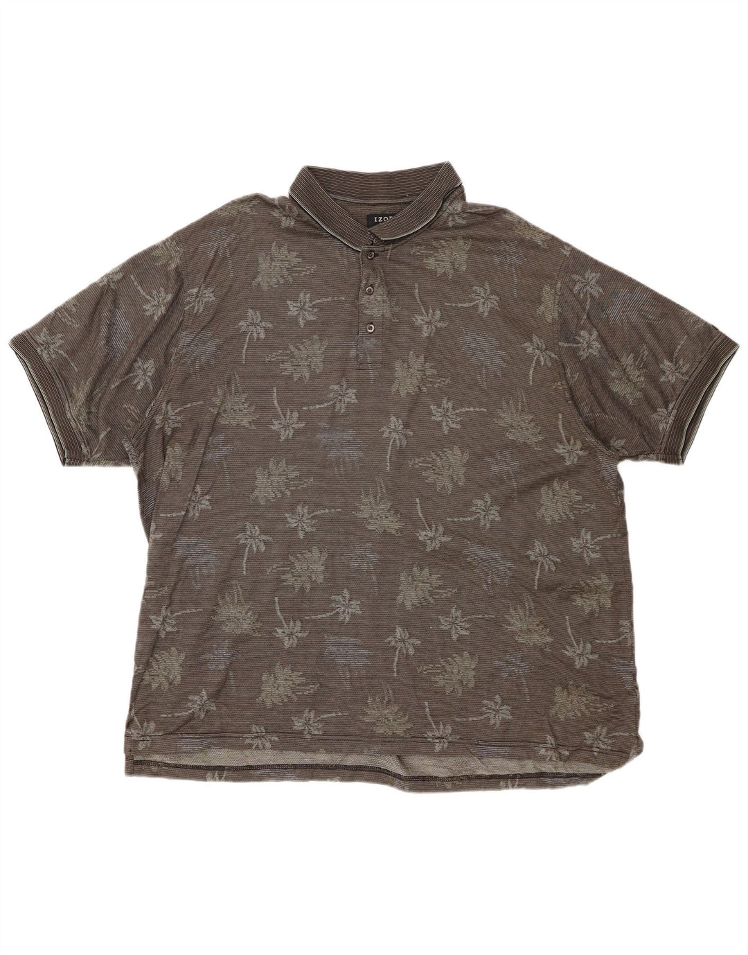 IZOD Herren Golf-Poloshirt XL, grau, geblümt, Baumwolle