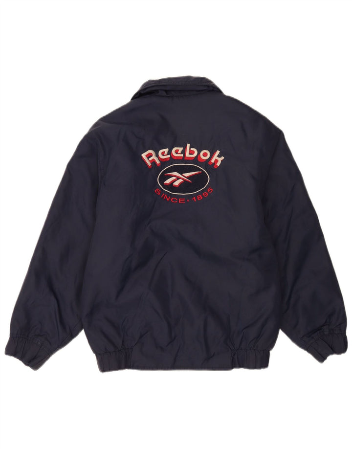 Reebok Jungen Bomberjacke mit Grafik, 13–14 Jahre, marineblaues Nylon