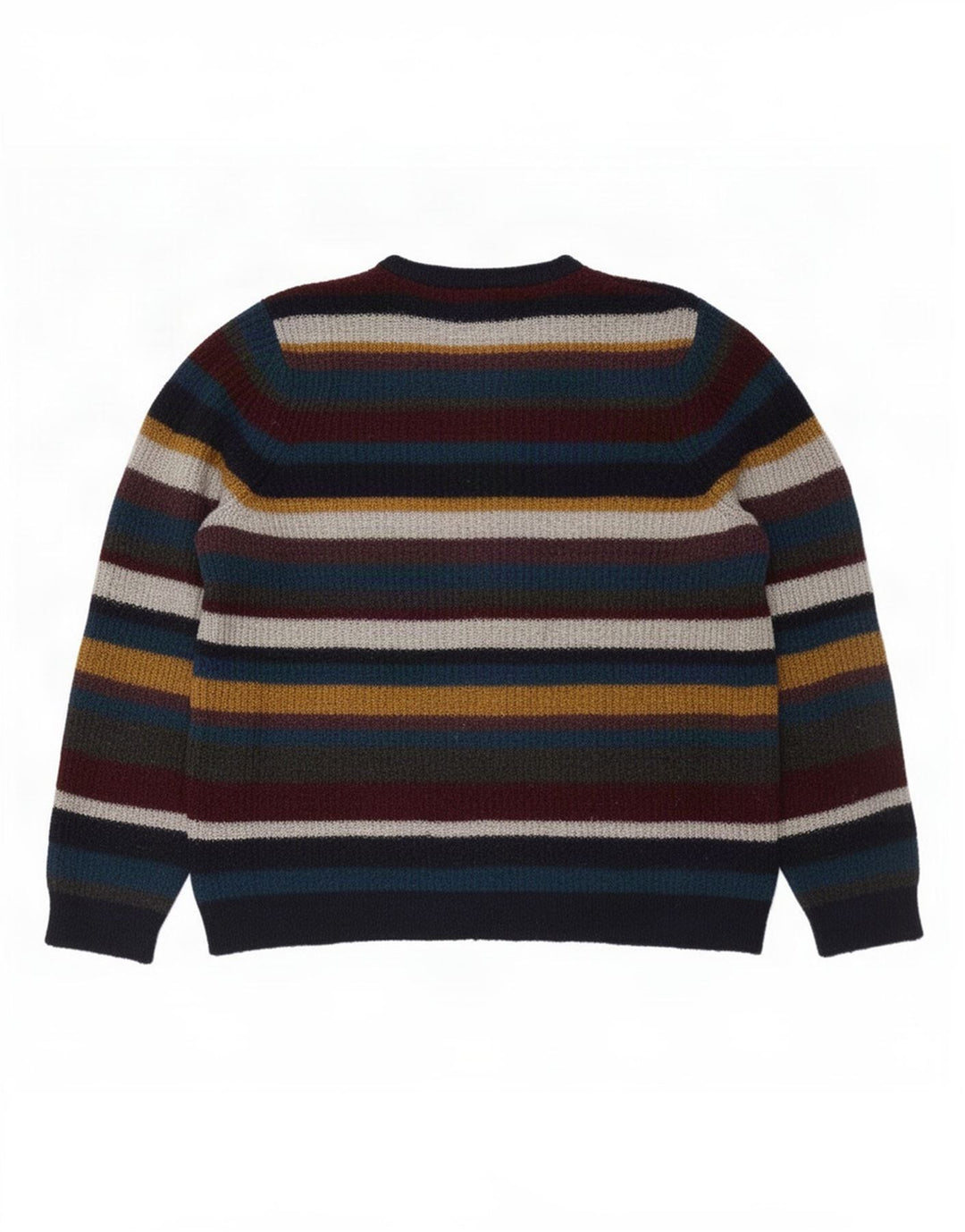 Marks & Spencer Herren-Pullover mit Rundhalsausschnitt, mittelgroß, mehrfarbig gestreift