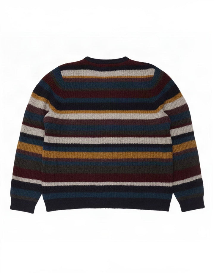 Marks & Spencer Herren-Pullover mit Rundhalsausschnitt, mittelgroß, mehrfarbig gestreift