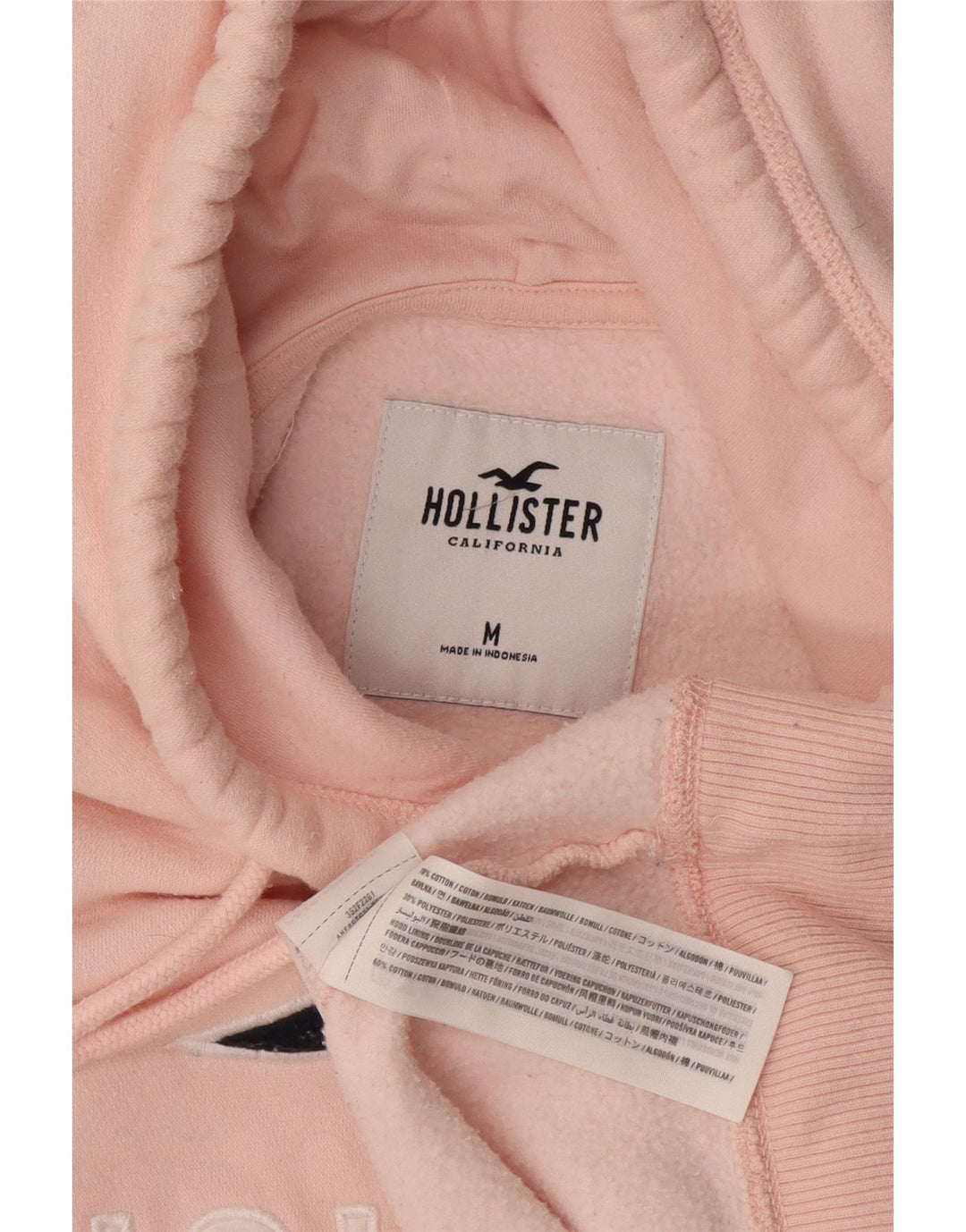 HOLLISTER Damen-Kapuzenpullover mit Grafik, UK 14, mittelrosa, Baumwolle