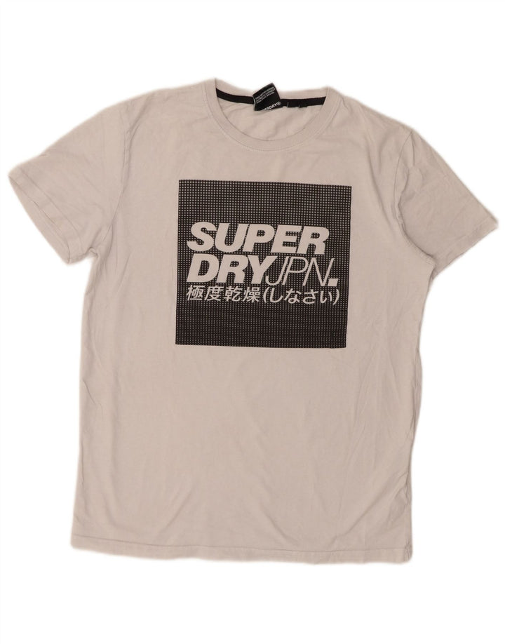 Superdry Herren Grafik-T-Shirt-Oberteil aus mittelweißer Baumwolle