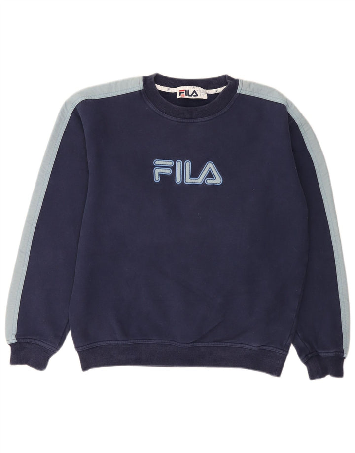 Fila Herren Grafik-Sweatshirt-Pullover IT 46/48 Small Marineblau Farbblock