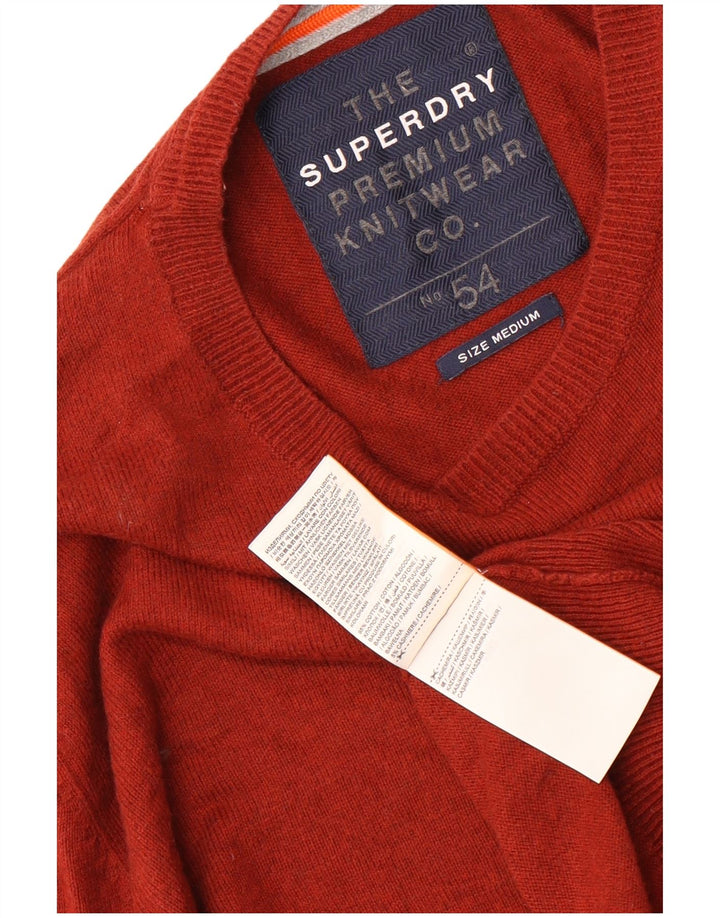 SUPERDRY Herren-Pullover mit Rundhalsausschnitt, mittlere kastanienbraune Baumwolle