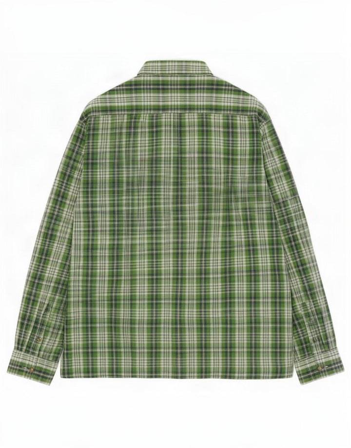 Brugi Herrenhemd 2XL grün kariertes Polyester