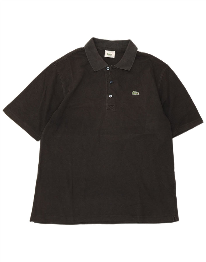 Lacoste Herren-Poloshirt, Größe 4, mittelgroß, schwarze Baumwolle