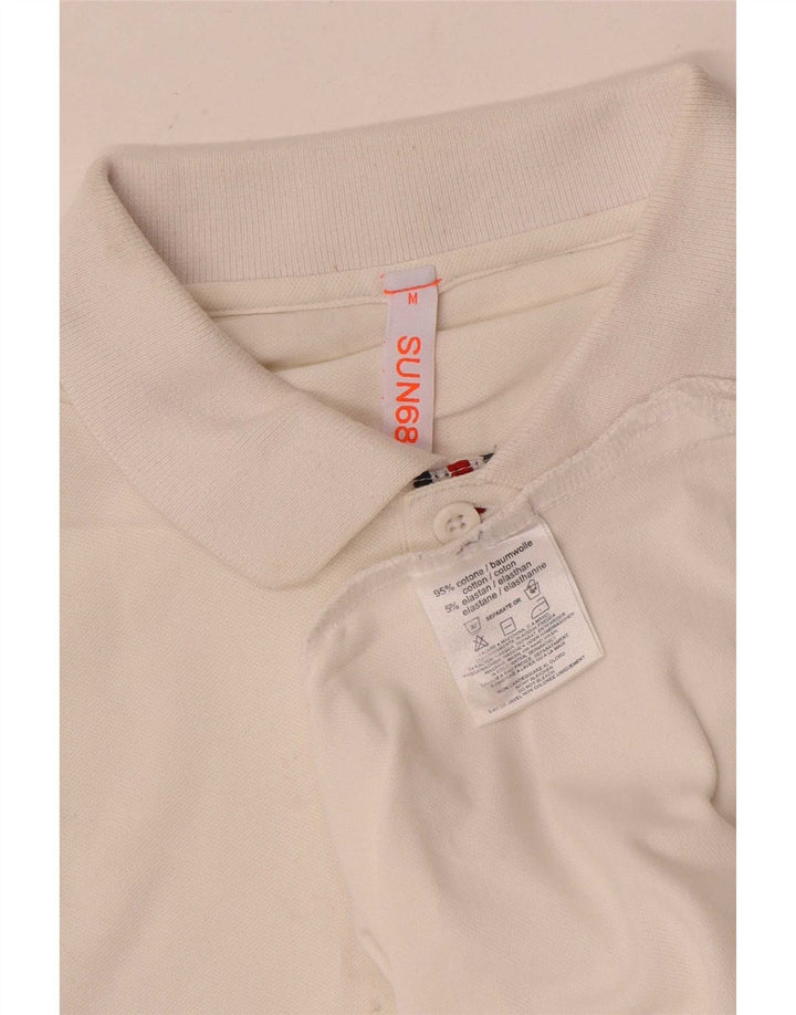 Sun68 Herren-Poloshirt aus mittelweißer Baumwolle