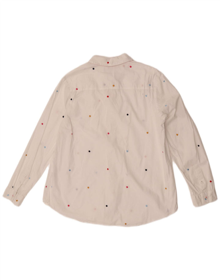 Joules Damen Pullover-Hemd UK 12 Mittelweiß gepunktete Baumwolle