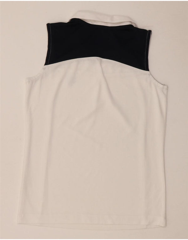 Lotto Damen Ärmelloses Poloshirt UK 10 Small Weiß Farbblock