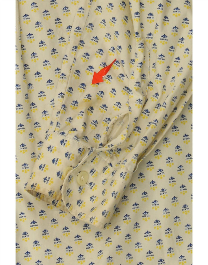 UNIFORM Damen-Hemd mit lockerer Passform und abstraktem Muster, UK 14, Mittelgelb aus Baumwolle