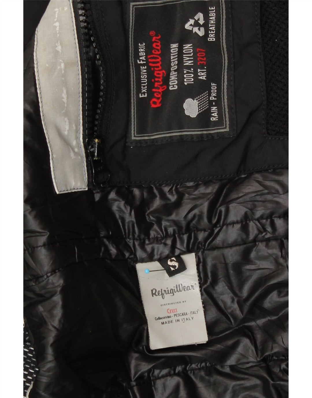 Refrigiwear Damen-Bomberjacke mit Kapuze, UK 10, Größe S, schwarzes Nylon