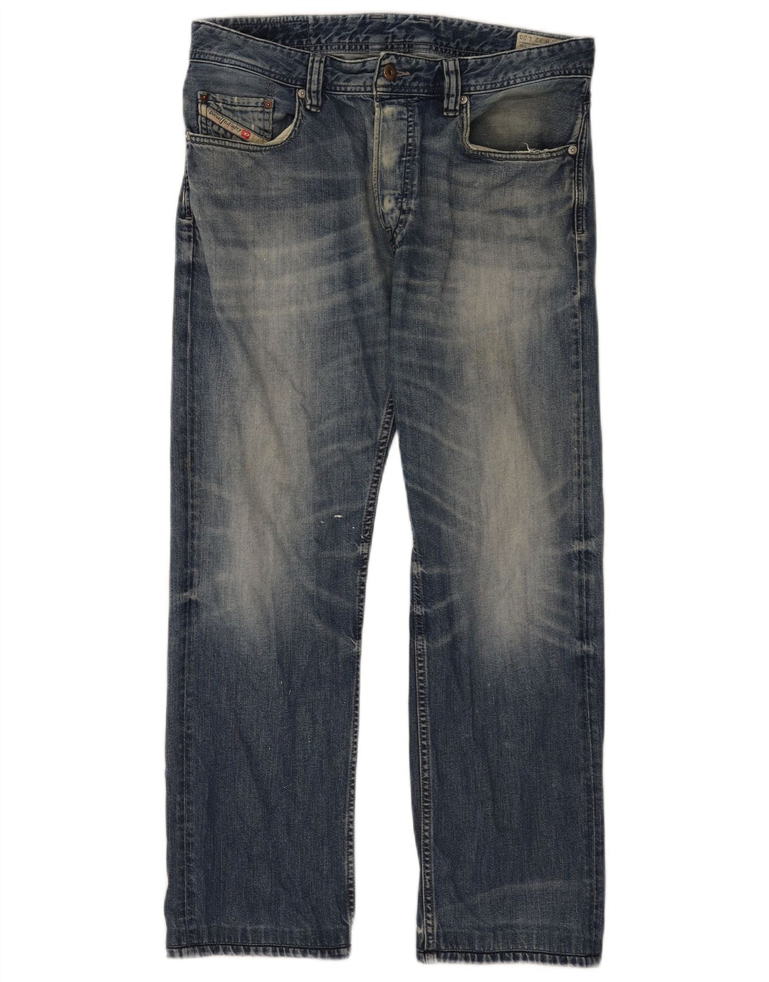Diesel Herren Larkee Straight Jeans W32 L30 Blaue Baumwolle
