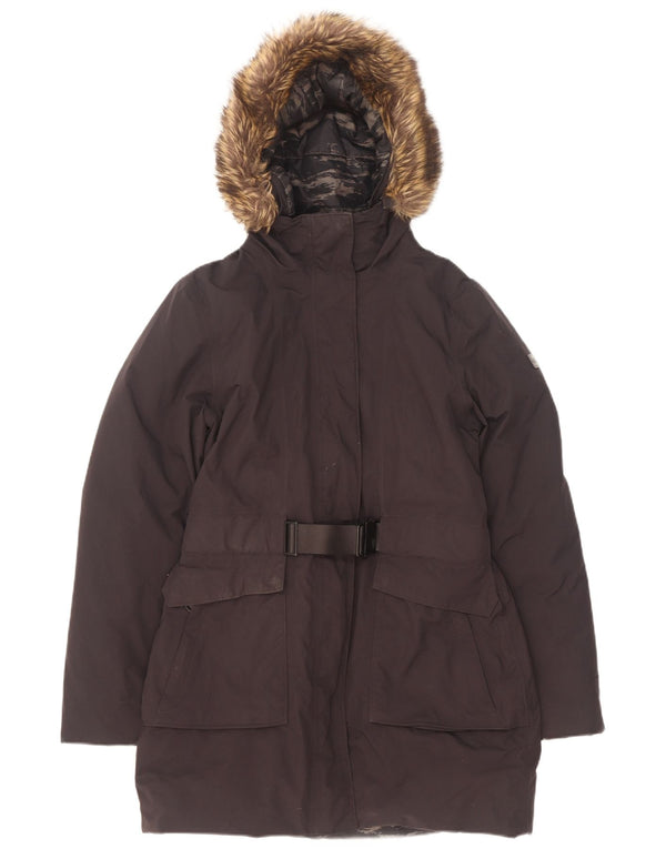 The North Face Wattierter Damenmantel mit Kapuze, UK 14, Mittelschwarzes Nylon