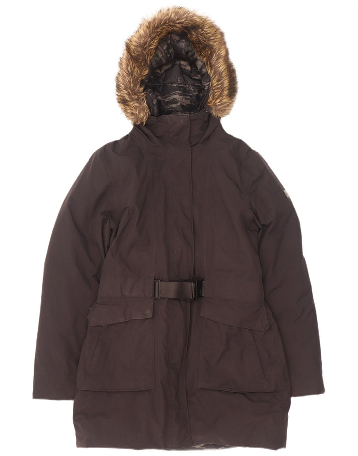 The North Face Wattierter Damenmantel mit Kapuze, UK 14, Mittelschwarzes Nylon