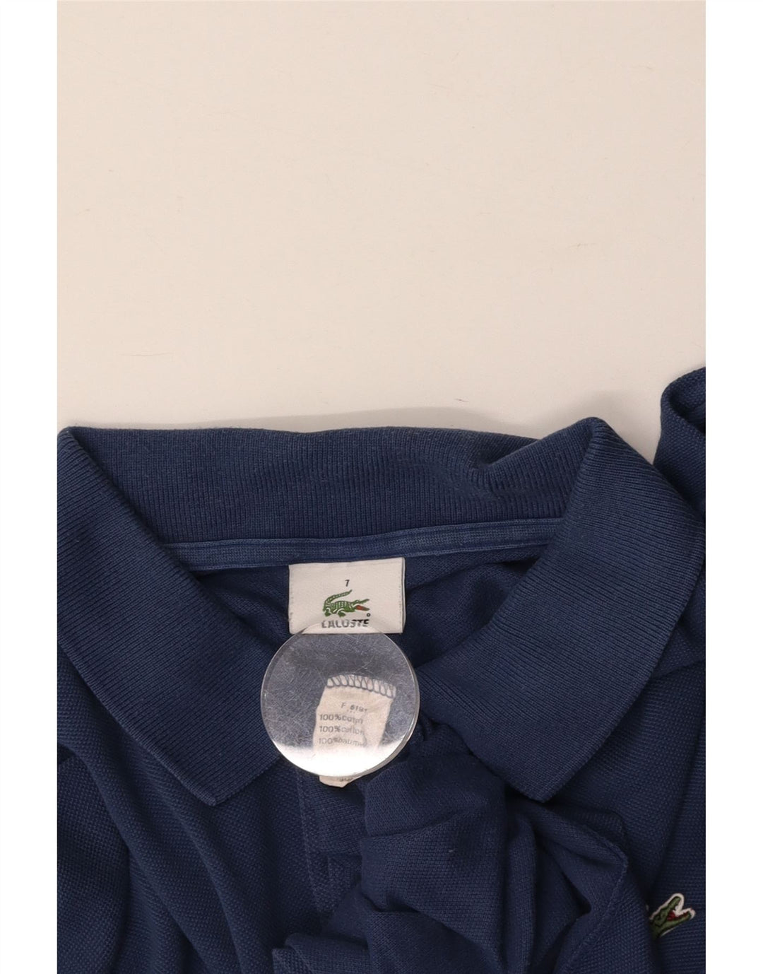 LACOSTE Mens Polo Shirt Size 7 2XL Navy Blue Cotton
