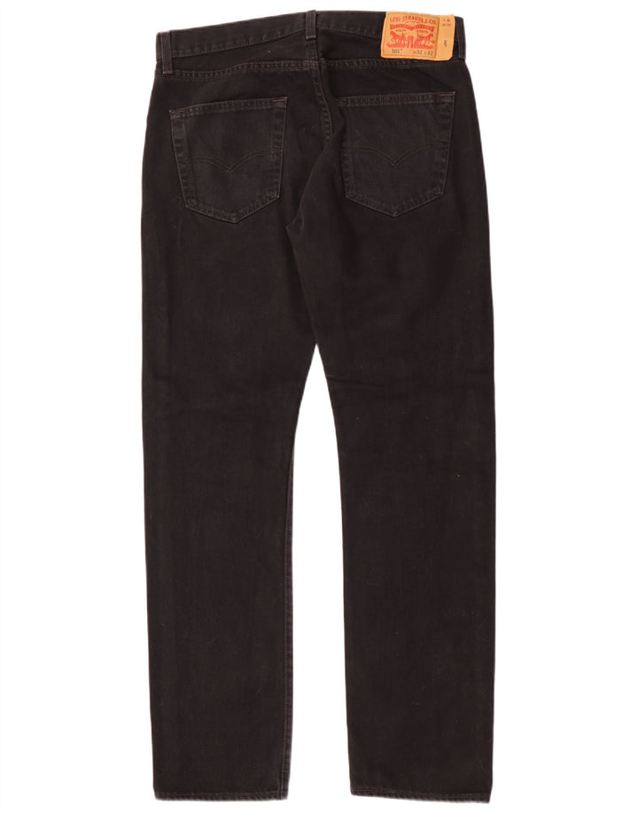 Levi's Herren 501 Straight Jeans W32 L32 Schwarze Baumwolle