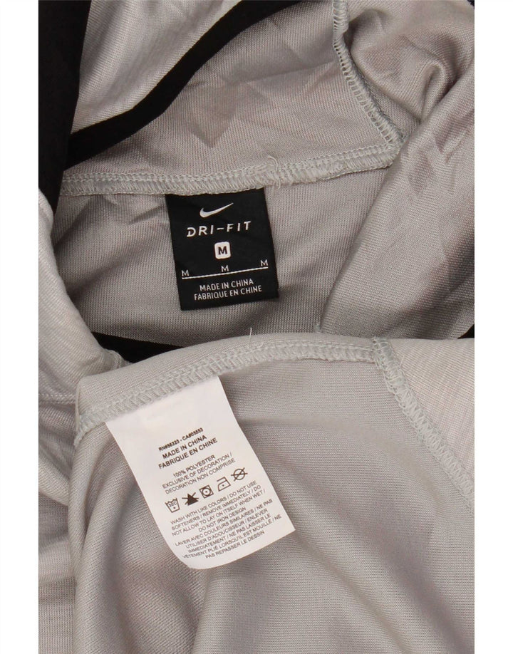 Nike Damen Dri Fit Graphic Hoodie Pullover UK 14 Mittelgraues Polyester