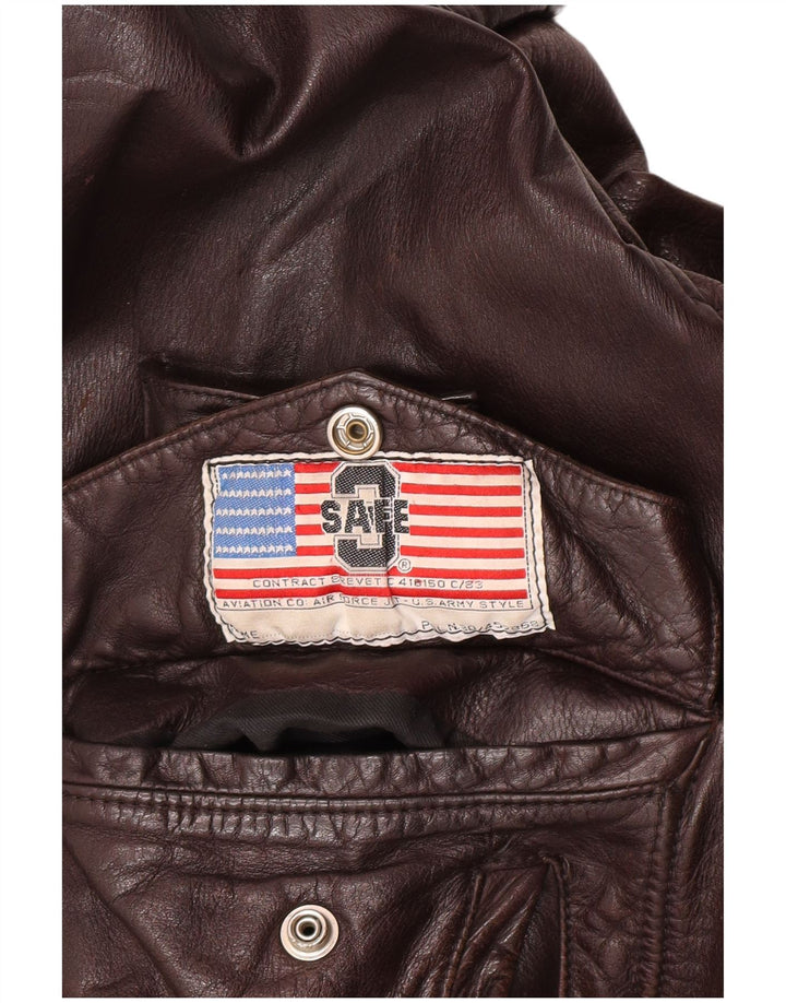 Vintage Herren Lederjacke UK 40 Großes braunes Leder