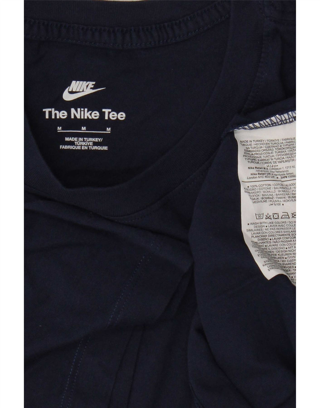 Nike Herren-T-Shirt-Oberteil, mittelgroß, marineblau, Baumwolle