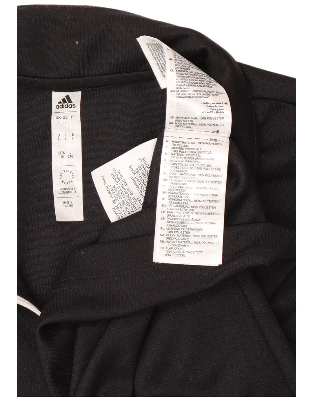 Adidas Herren-Oberteil mit Reißverschluss, langärmlig, groß, schwarz, Polyester, Sport