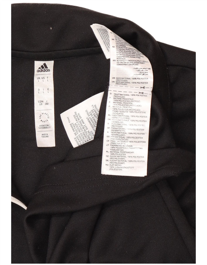 Adidas Herren-Oberteil mit Reißverschluss, langärmlig, groß, schwarz, Polyester, Sport