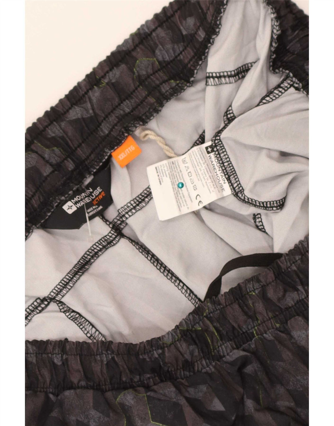 Mountain Warehouse Herren-Sportshorts 2XL, schwarzes geometrisches Polyester