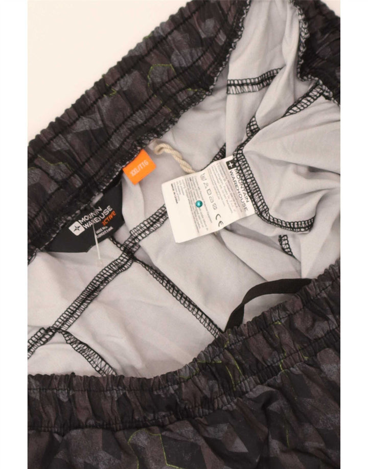 Mountain Warehouse Herren-Sportshorts 2XL, schwarzes geometrisches Polyester