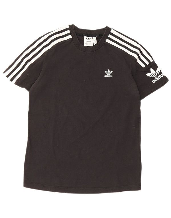 ADIDAS Damen Grafik T-Shirt Top UK 8 Small Schwarz Baumwolle