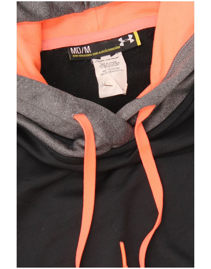Under Armour Damen Kapuzenpullover UK 14 Mittelschwarzes Colourblock-Polyester