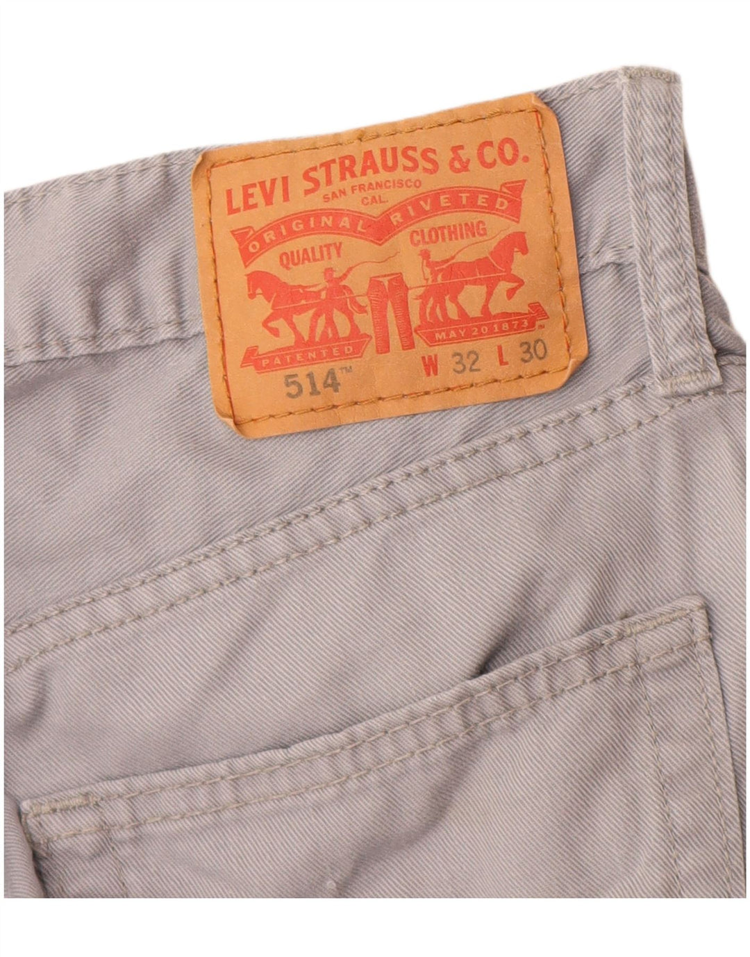 Levi's Herren 514 Straight Jeans W32 L30 Graue Baumwolle
