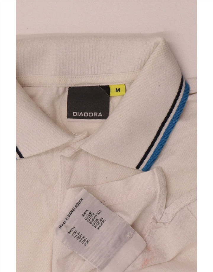 Diadora Herren-Poloshirt aus mittelweißer, gestreifter Baumwolle
