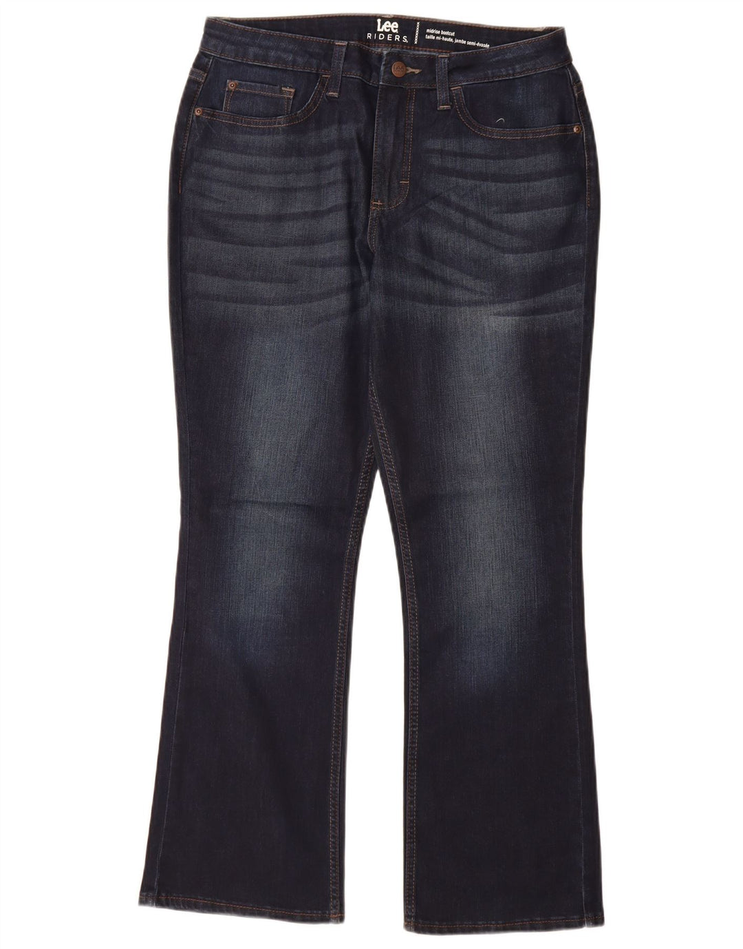 Lee Damen Riders Mid Rise Bootcut Jeans US 10 Large W30 L29 Marineblau