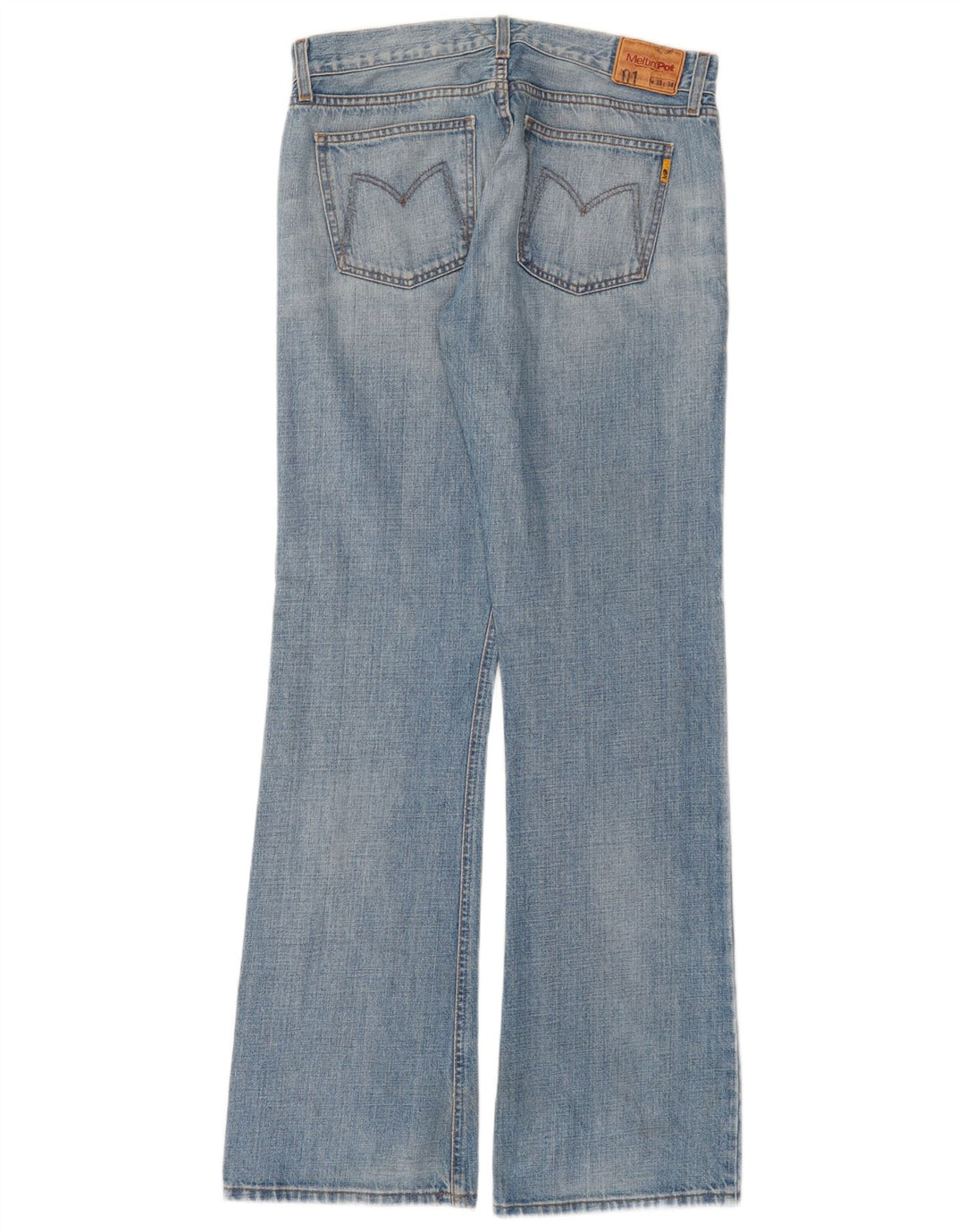 MELTIN' POT Herren Bootcut Jeans W33 L34 Blaue Baumwolle