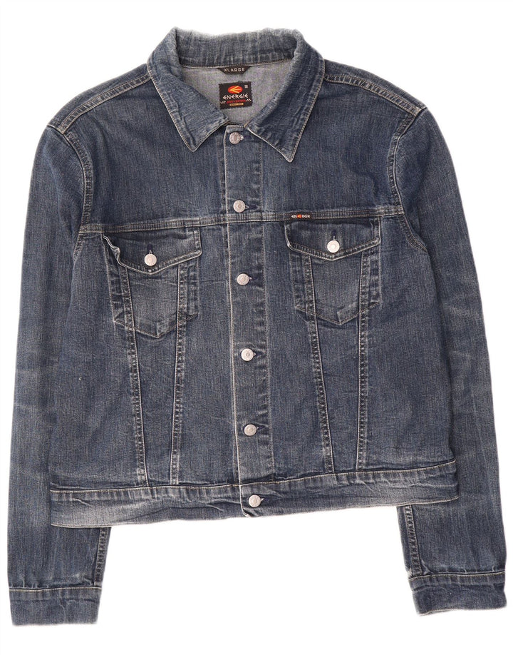 Energie Herren Jeansjacke UK 42 XL Blaue Baumwolle
