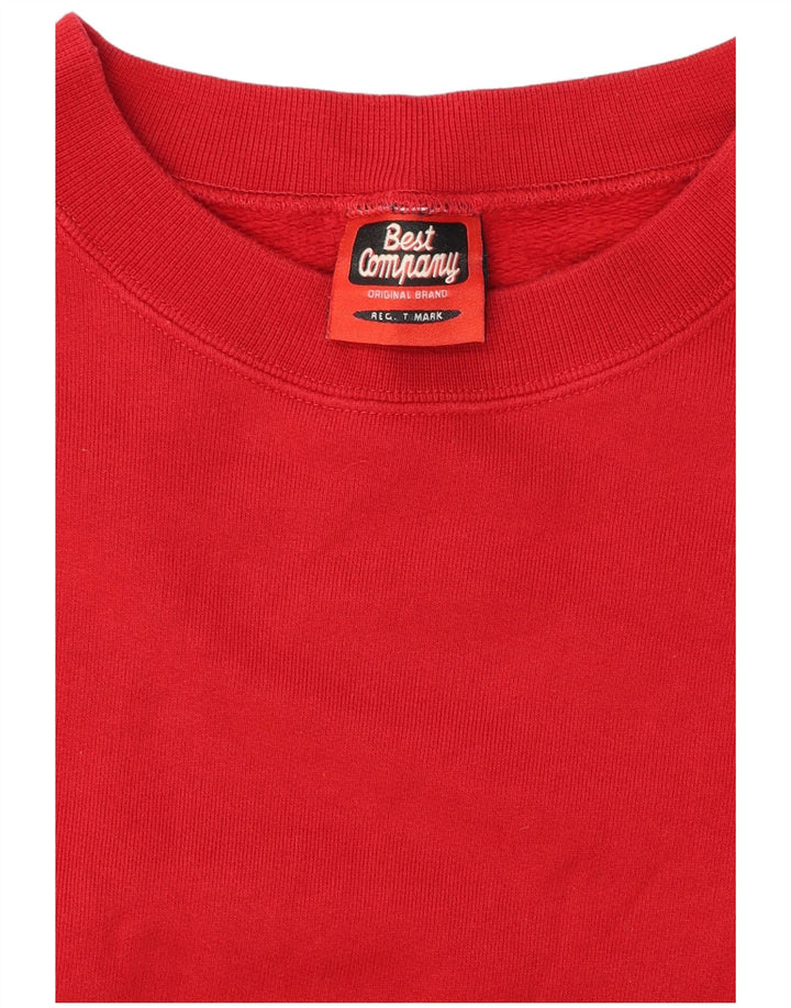 Best Company Herren-Sweatshirt mit Grafik, mittelrote Baumwolle