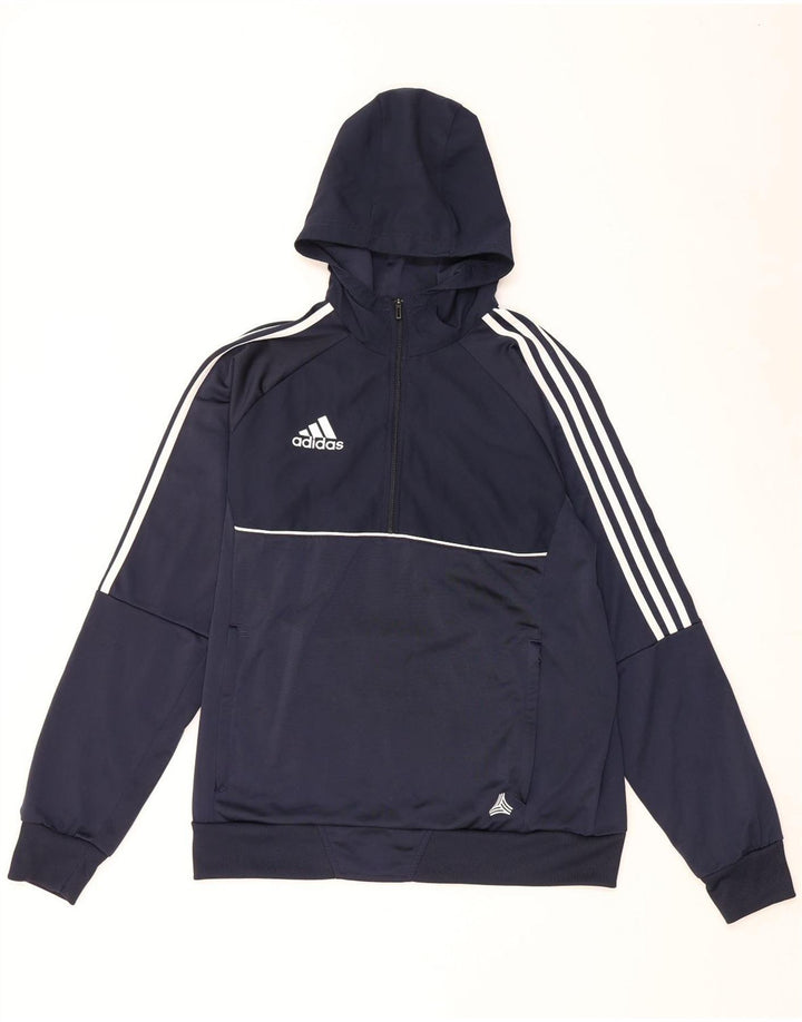 Adidas Herren Kapuzenpullover mit Reißverschluss, mittleres Marineblau, Polyester
