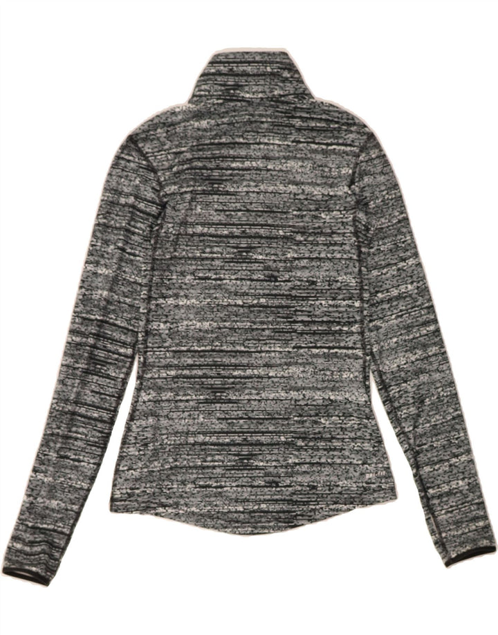 NIKE Womens Dri Fit Pullover Tracksuit Top UK 8 Small Grey Flecked Vintage Nike and Second-Hand Nike from Messina Hembry 